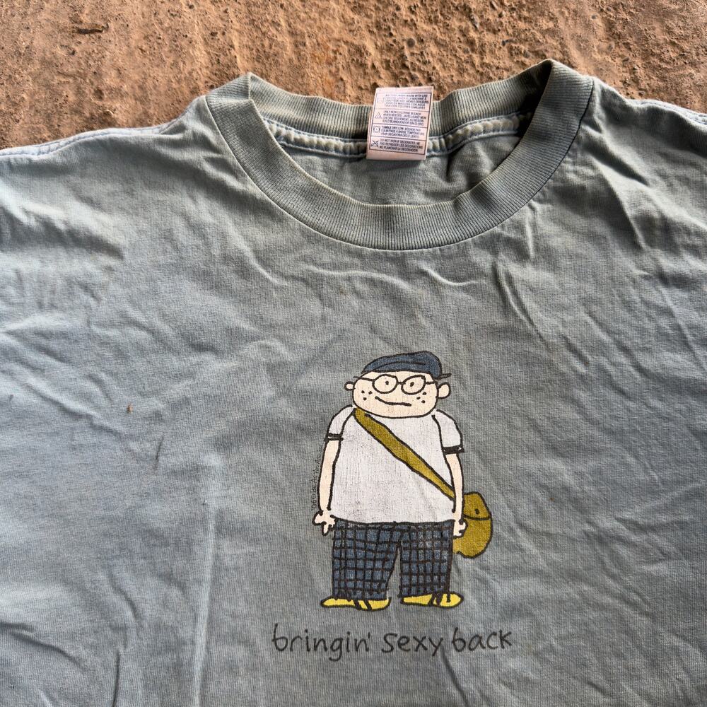 Vintage Y2K Bringin’ Sexy Back Nerdy Funny Humor Cartoon Graphic T-Shirt Mens M
